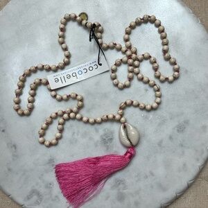 New NWT Anthropologie Cocobelle Necklace Santorini Necklace Pink Tassel Bead‎